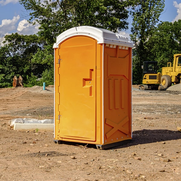 how often are the portable restrooms cleaned and serviced during a rental period in German Valley